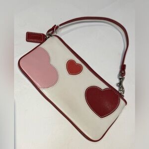 Coach Red and Pink Heart Women's Wristlet